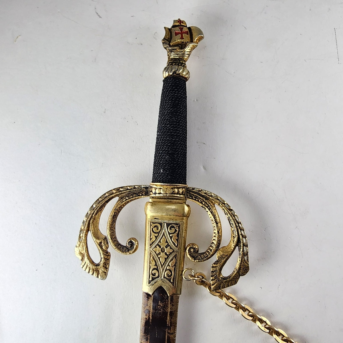 Medieval Fantasy Pirate Engraved Sword & Leather Sheath Vintage Larp