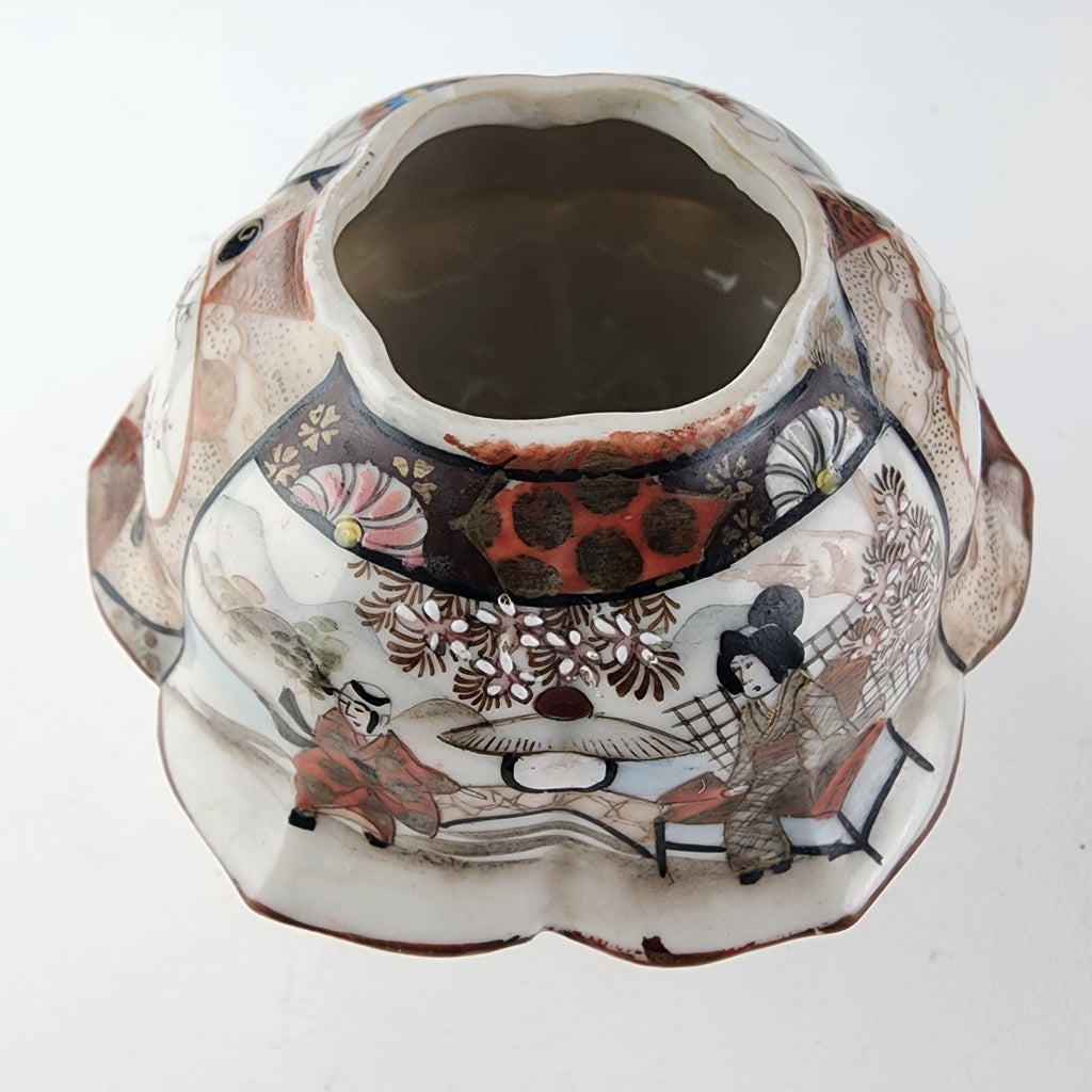 Meiji Period Japanese Imari Porcelain Hair Jar Receptacle Vintage