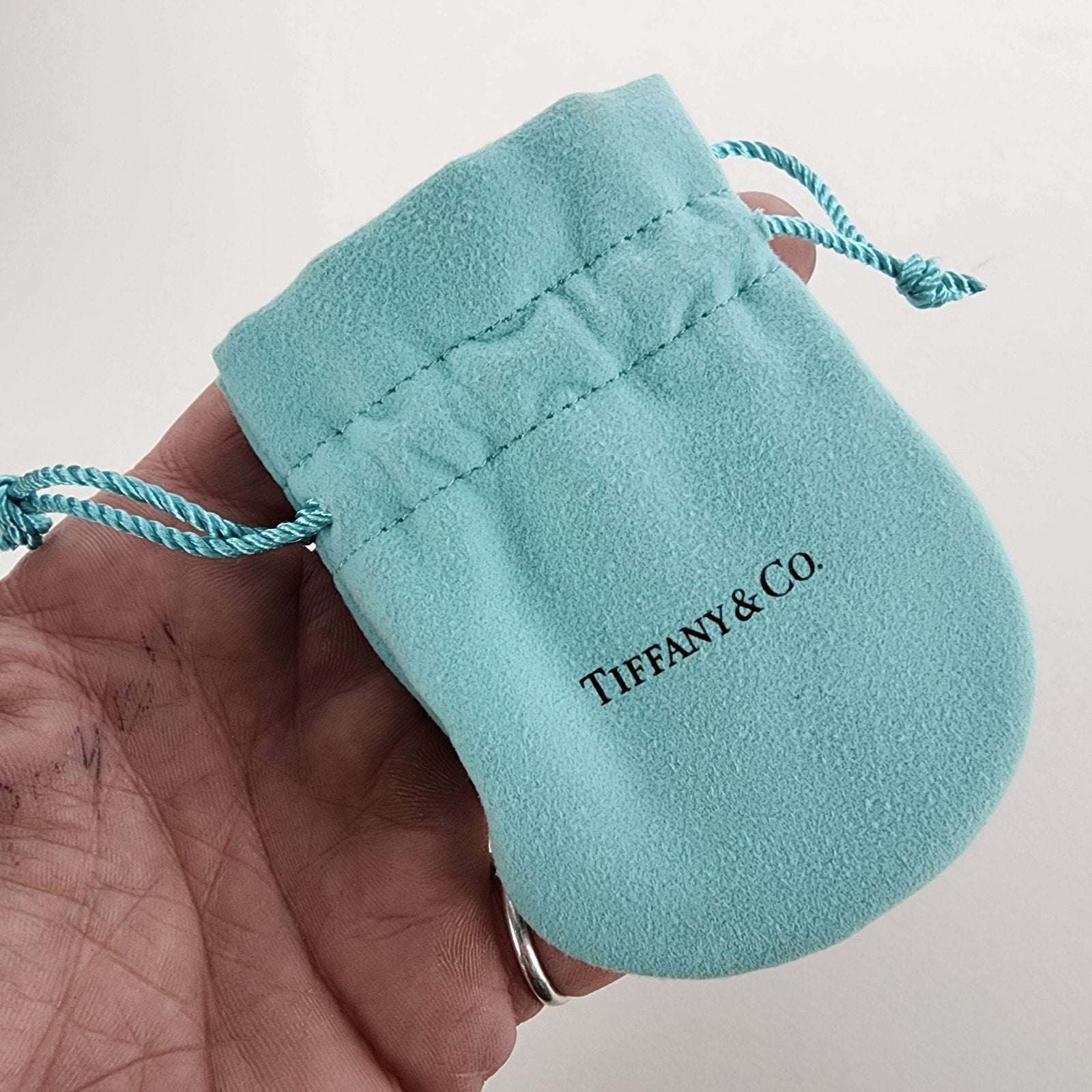 Tiffany & Co Vintage Logo Blue Felt Jewelry Bag