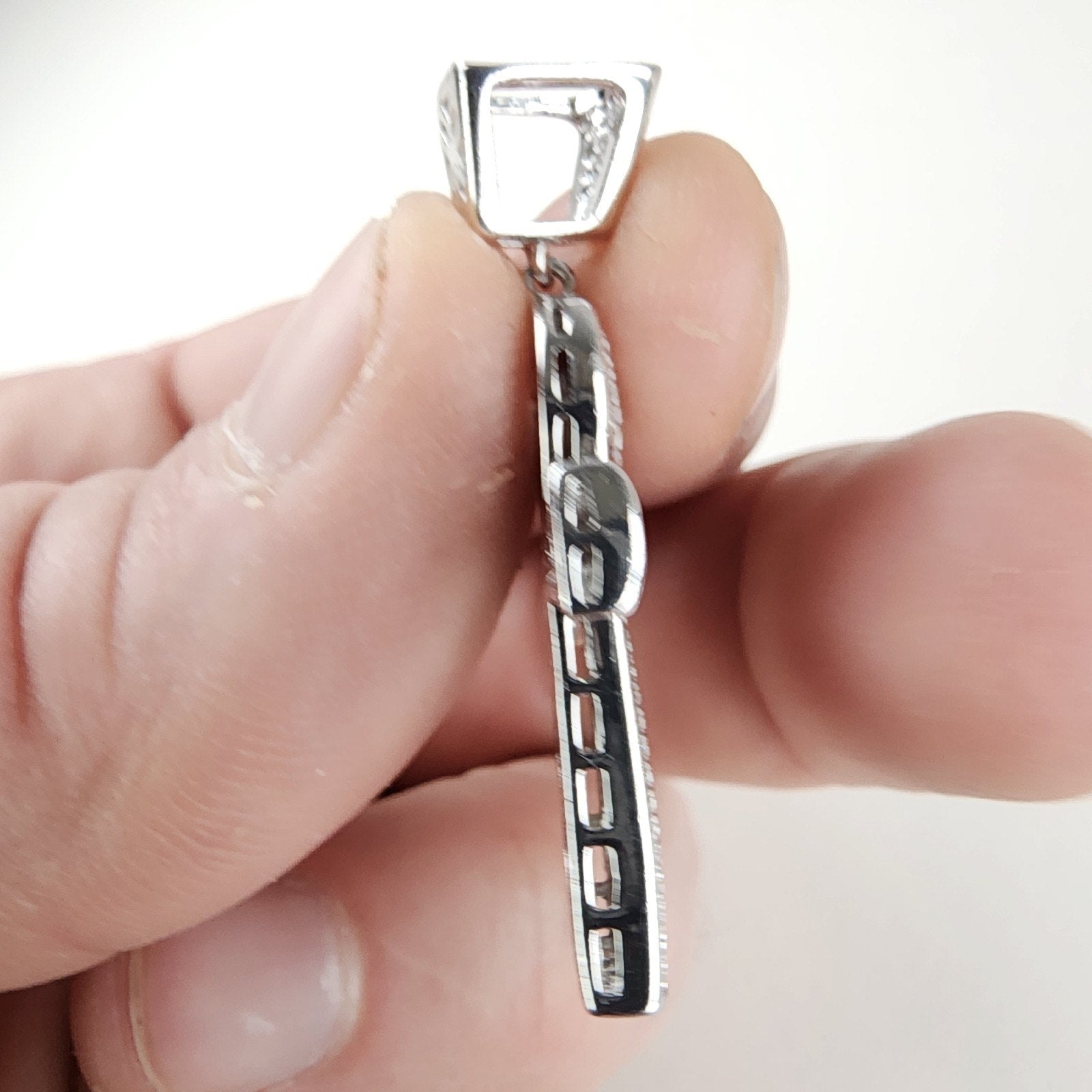 Iced Out Moissanite Ankh Pendant Sterling Silver 925 New