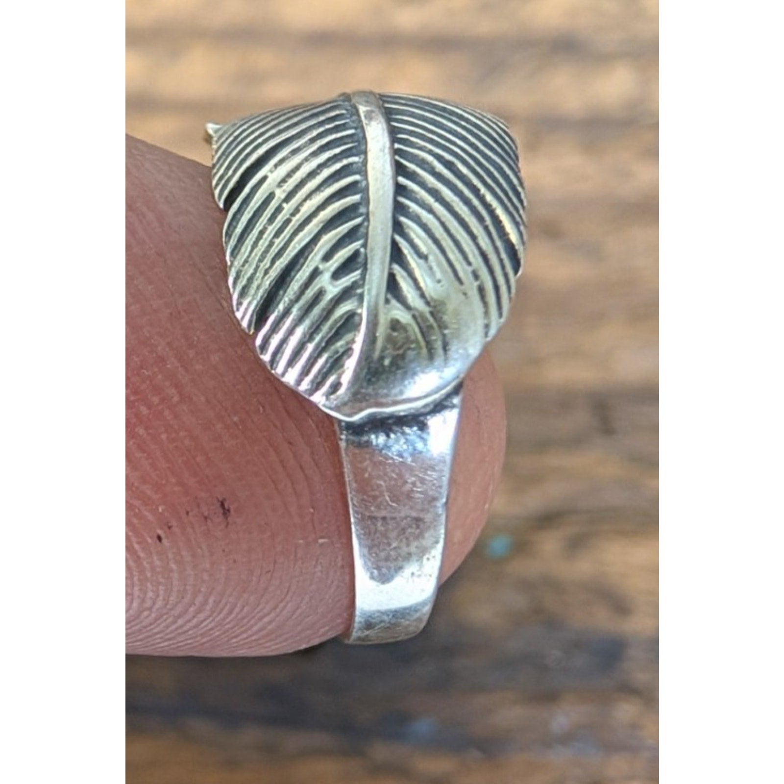 Turquoise Feather Sterling SIlver 925 Ring Size 5 1/2 Southwestern