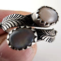 Running Bear Mother of Pearl Bypass Native Ring Size 4 1/2 Sterling Silver 925