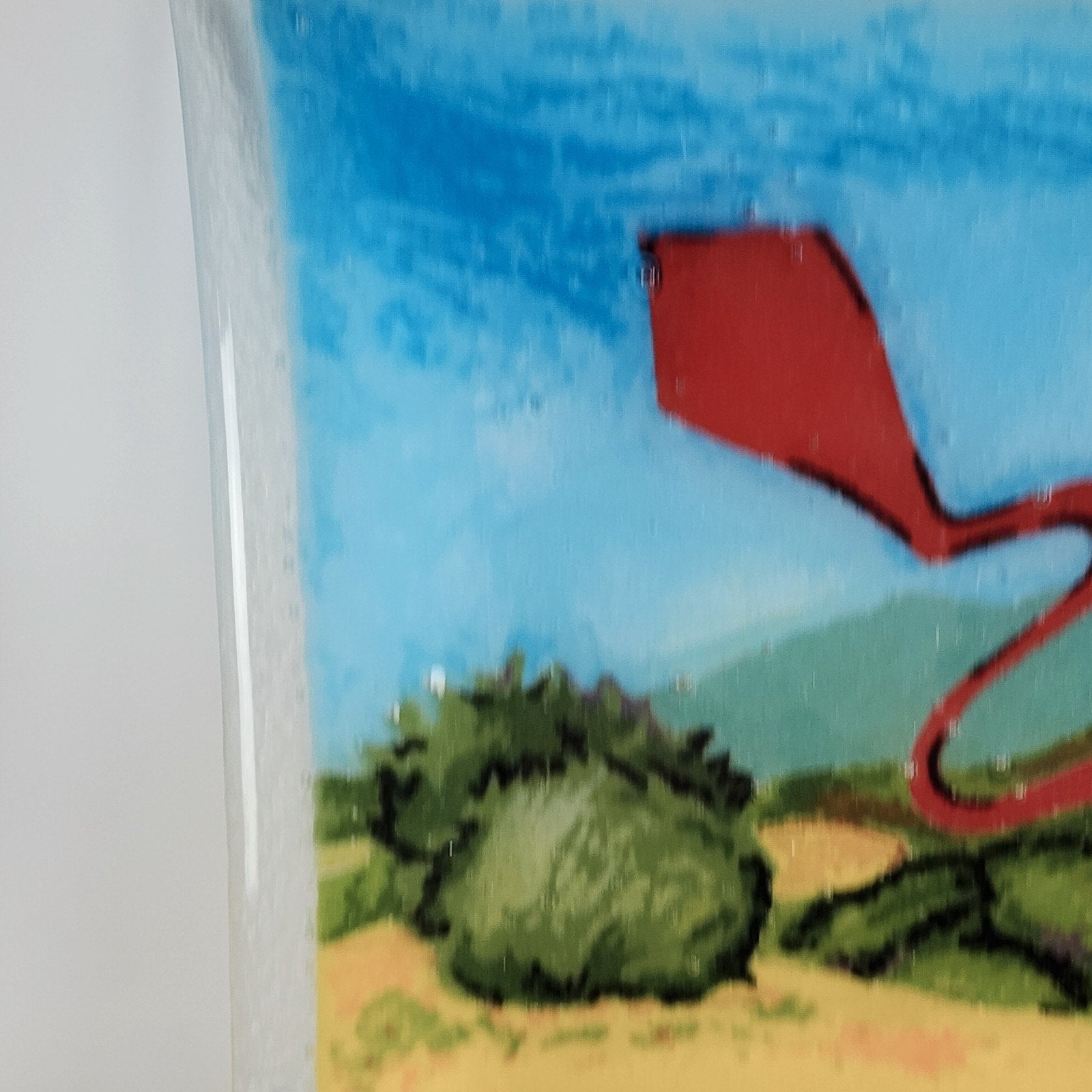 Fused Glass Plate with Red Kite by Youth Artist Stephanie P