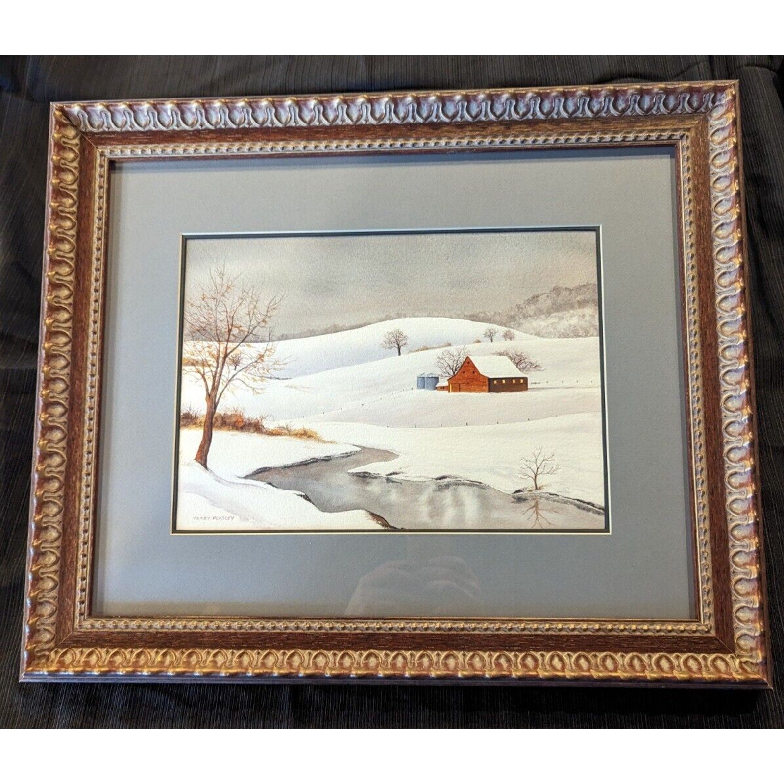 Watercolor Barn by Terry Peasley - Barn in Snow - MCM Winter Scene