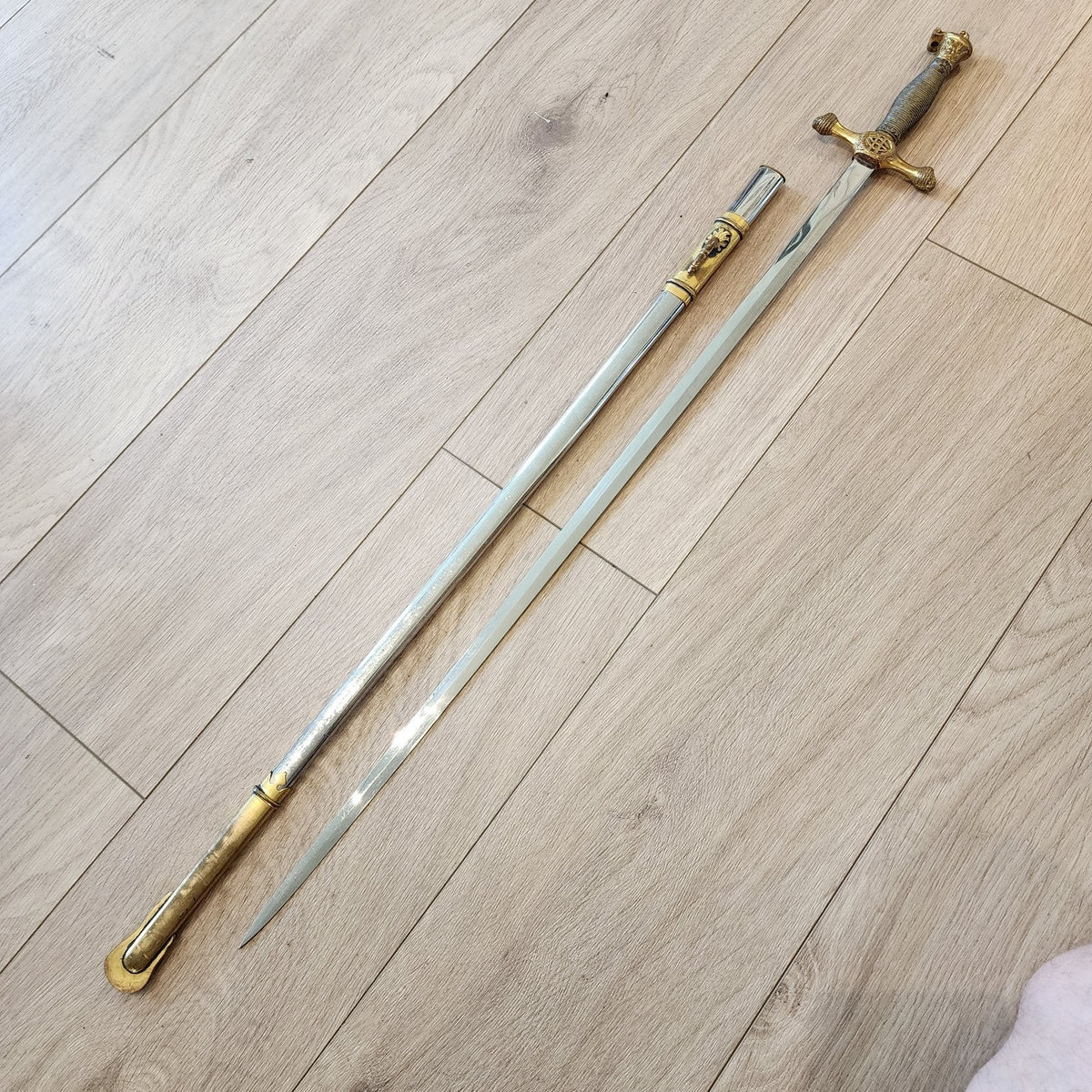 34" West Point Cadet Vintage Sword & Sheath USMA Henderson Ames Co Ceremonial