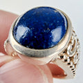 Lapis Lazuli Cabochon Ring Size 7 Sterling Silver 925 Vintage