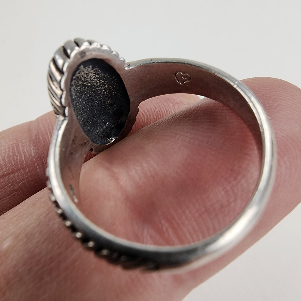 Vintage Brighton Twisted Wire Shield Ring Size 8 1/2 in Sterling Silver 925