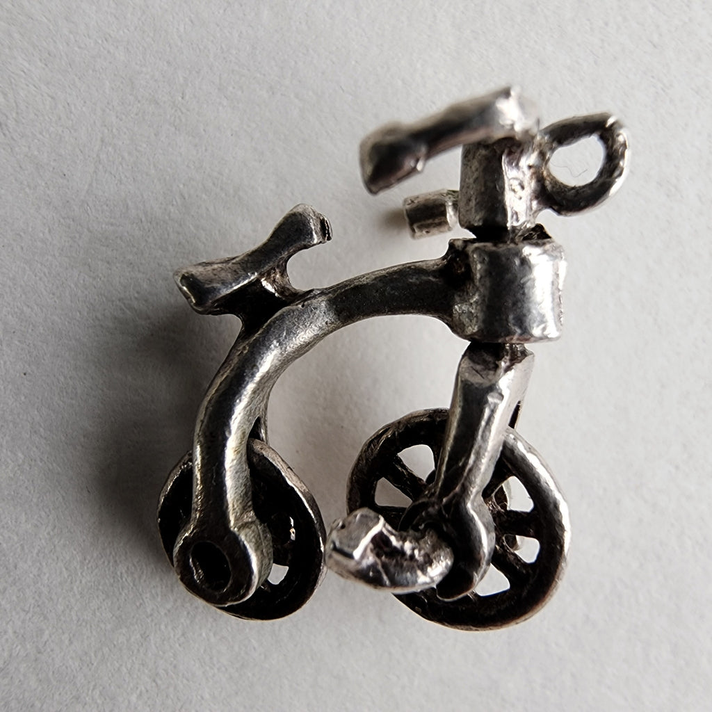 Vintage Childs Bicycle Charm in Sterling Silver 925 Bike