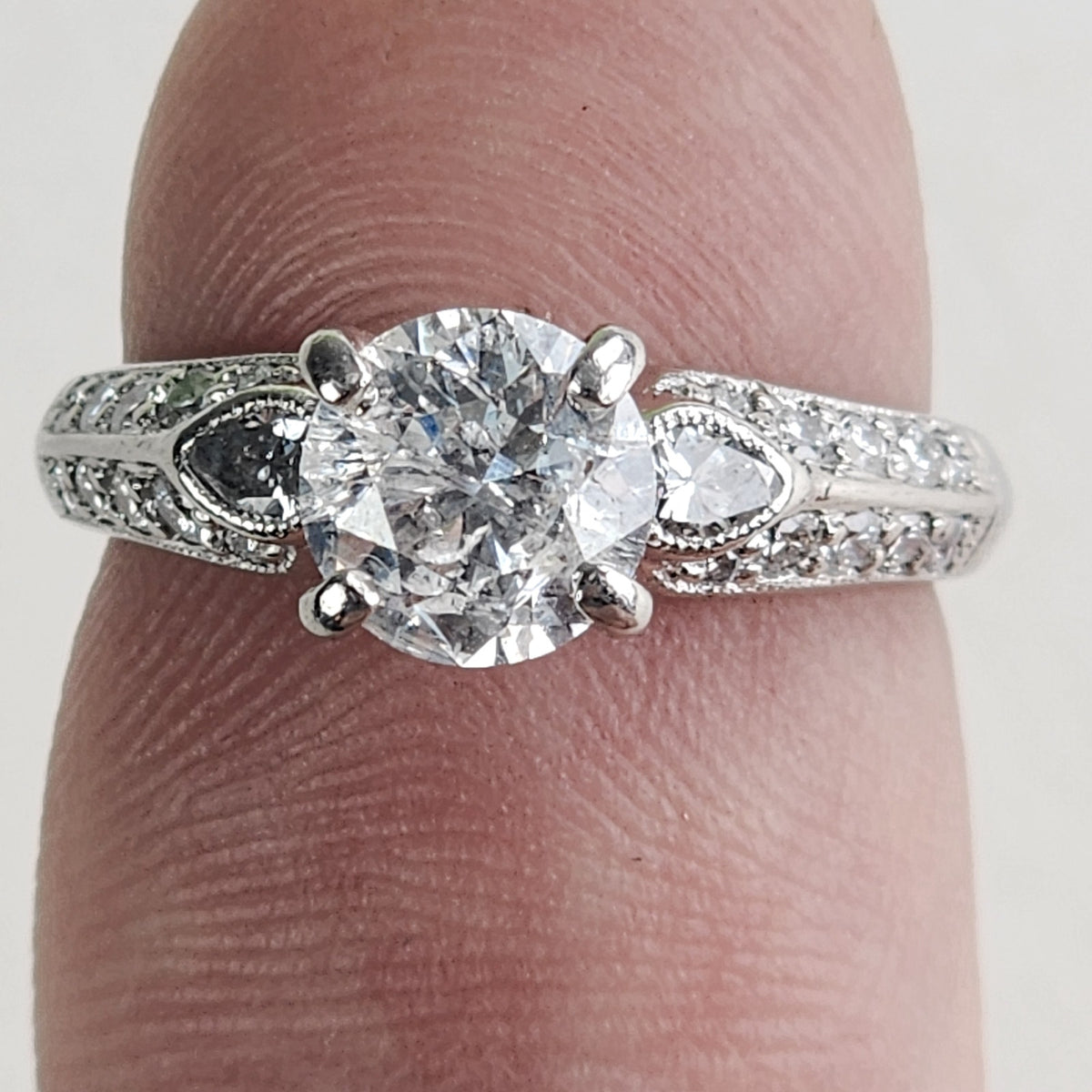 Vintage .900 Platinum Natural Diamond Wedding Set 1.00ct Center Stone 8.2g