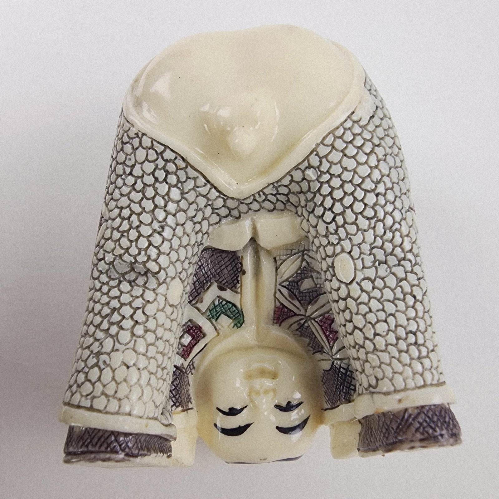 Japanese Boy Fertility Resin Figure Vintage Chinese Crouching Child