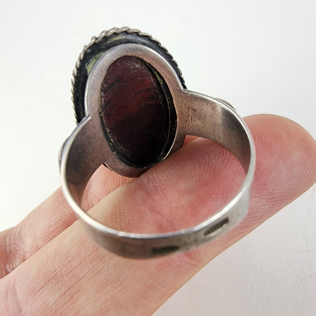 Baltic Amber Russian Beaded Ring Size 12 Sterling Silver 875 Vintage