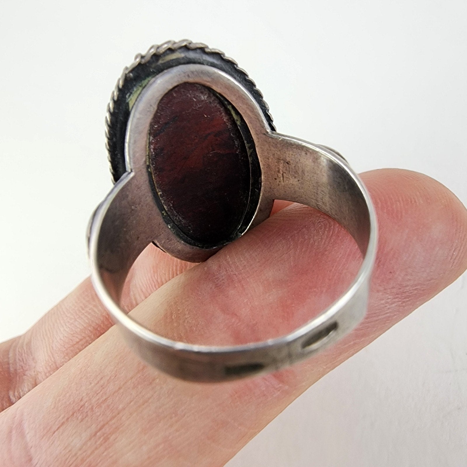 Baltic Amber Russian Beaded Ring Size 12 Sterling Silver 875 Vintage