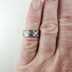 Vintage Patterned Band Ring Size 6 1/2 in Sterling Silver 925 Mexico