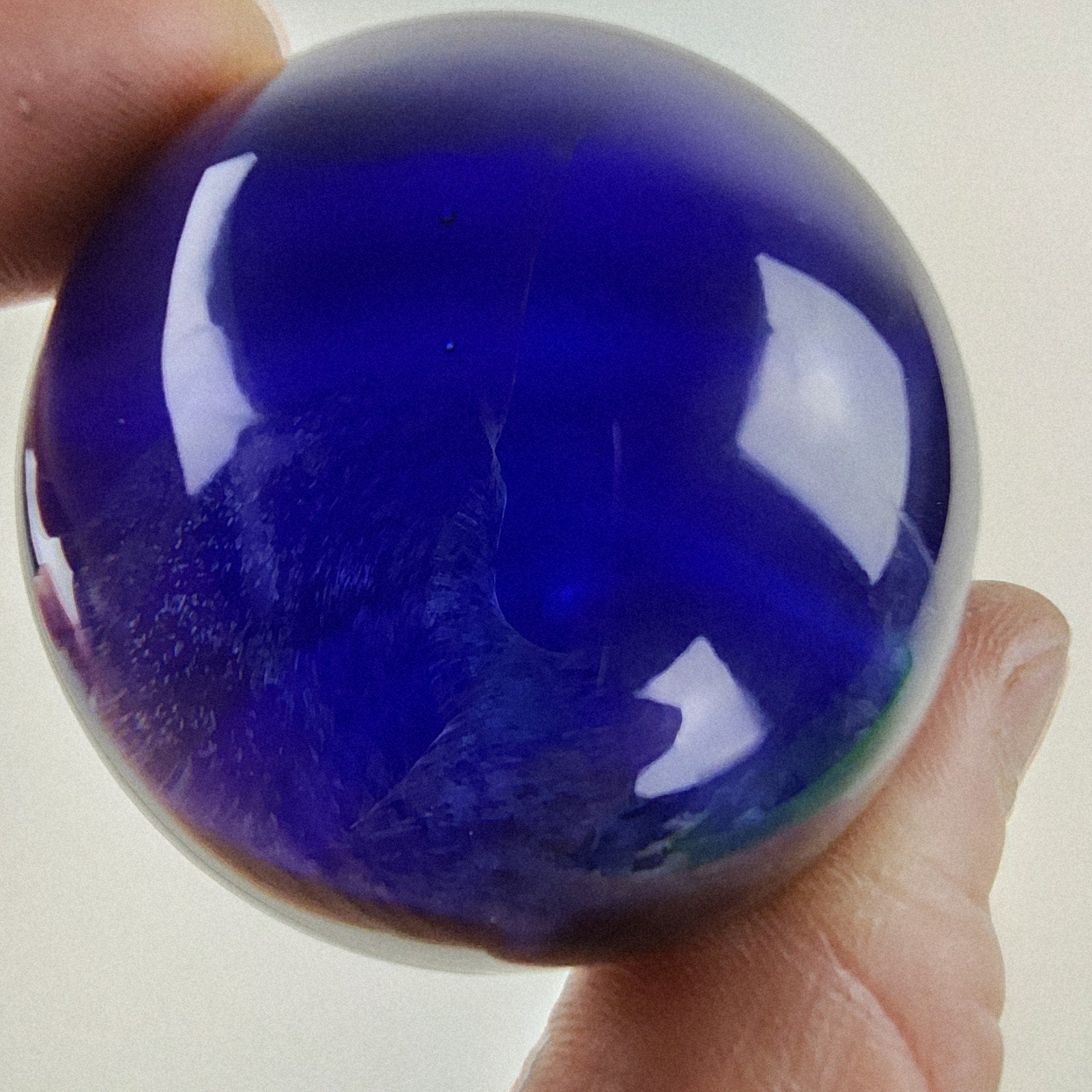 50mm Dichroic Blue Vortex Marble Borosilicate Handmade