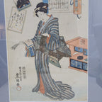 Edo Period Japanese Woodblock Print Utagawa Kunisada Toyokuni III Ukiyo-e Poem