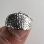 Vintage Fish Spoon Ring Adjustable Size 8 in Sterling Silver 925