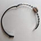 Ethopian Opal Halo Sterling Silver 925 Hinged Designer Bracelet