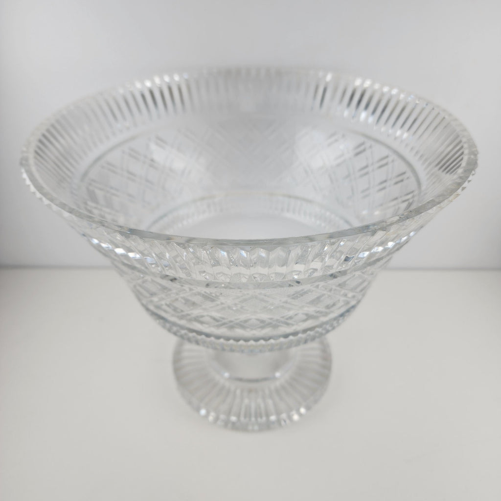 Waterford Crystal Georgian Strawberry Footed Punch Bowl 10" Vintage
