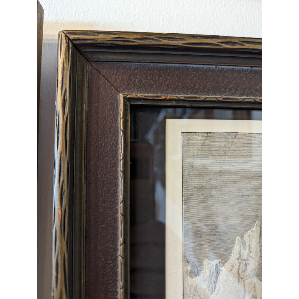 Framed 1881 Seal Hunt Print from Harpers Weekly Victorian Artwork Black & White