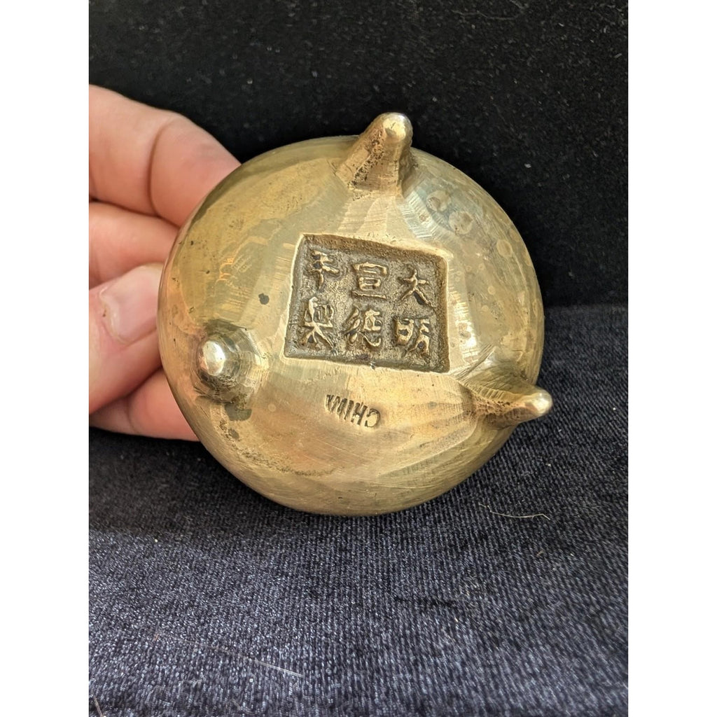 19th C. Chinese Bronze Footed Censor Incense Burner Tripod