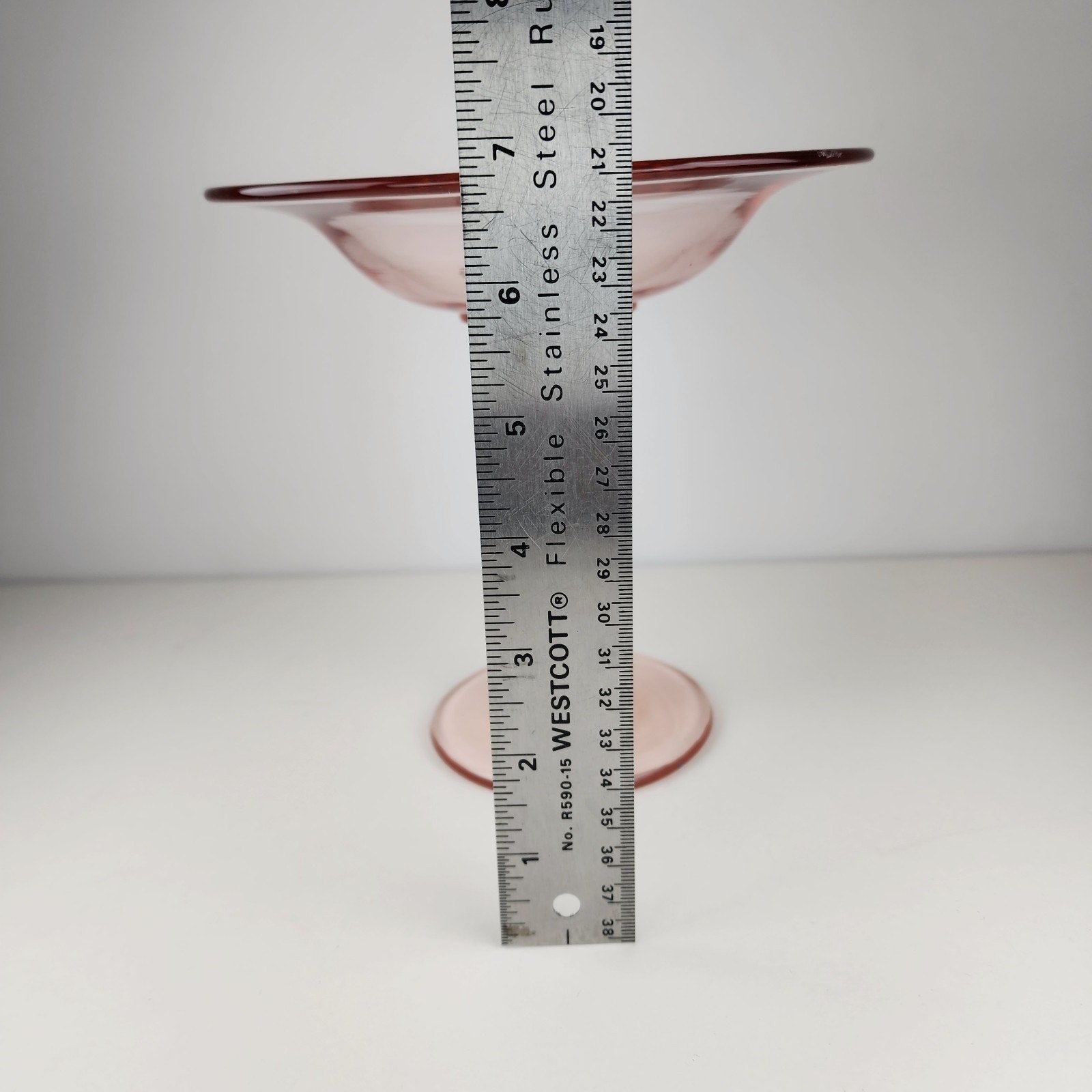 7" Pink Depression Glass Compote Vintage Stemware Candy Dish