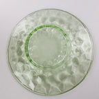 6" Block Optic UV Uranium Glow Plate Set of 4 Vintage Depression Glass