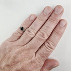 Vintage Black Onyx Beaded Ring Size 6 1/4 in Sterling Silver 925