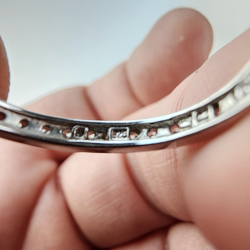 CZ Infinity Band Ring Size 8 Sterling Silver 925 Vintage