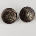Native Stamped Concho Button Earrings Old Pawn Sterling Silver 925 Vintage