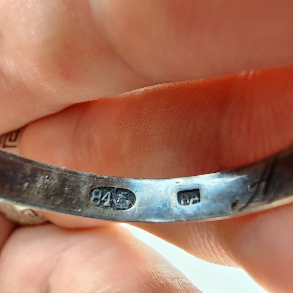 Antique Imperial Russian Wedding Band Ring Size 16 Sterling 84 Silver 875