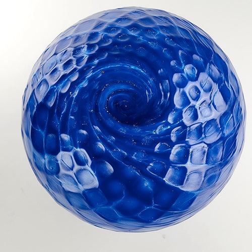 5" Hand Blown Blue Glass Float Cobalt Color with Stand