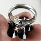 Vintage Soviet Cluster Cocktail Ring Size 7 Sterling Silver 925 Vintage