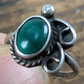 Native MALACHITE Sterling Silver 925 Ring Size 3 3/4