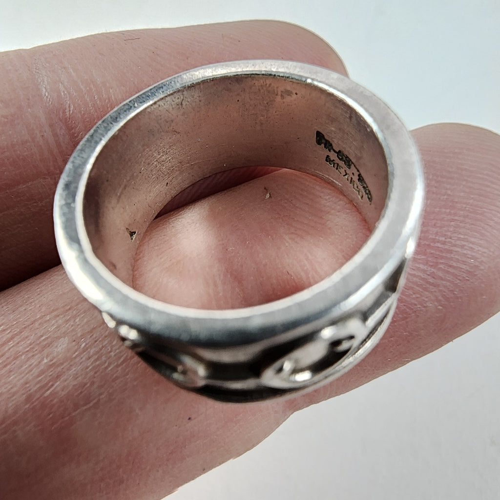 Vintage Mexico Chain Link Band Ring Size 6 1/2 in Sterling Silver 925