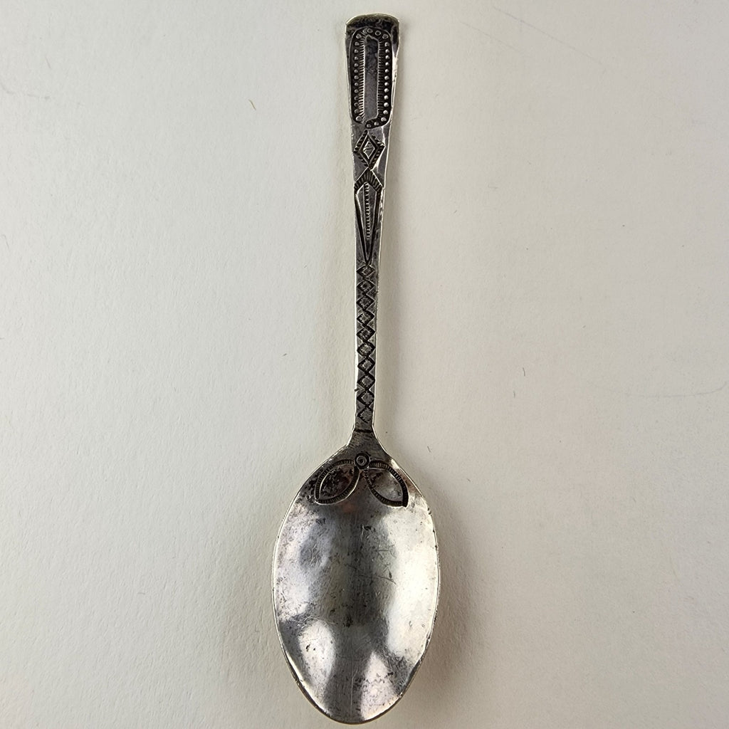 Navajo Coin Silver Stamped Native Spoon Coin Silver 900 Teaspoon