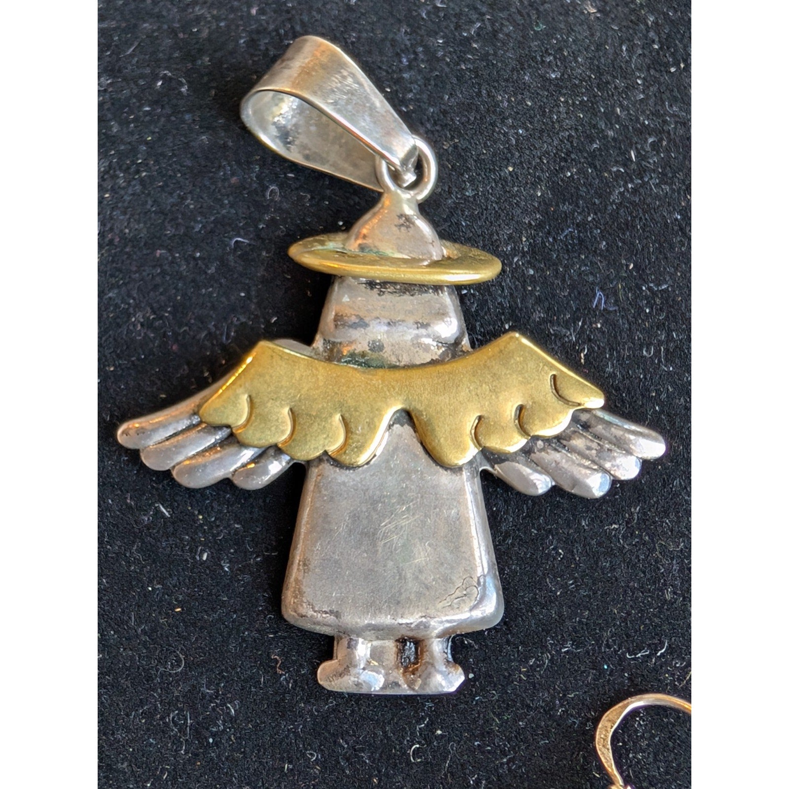 Vintage TAXCO Angel Pendant and Earrings Set Sterling Silver 925 Mexico