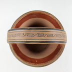 1930's Ladislao Ortega Polychrome Handled Basket Clay Painted Mexican Pottery