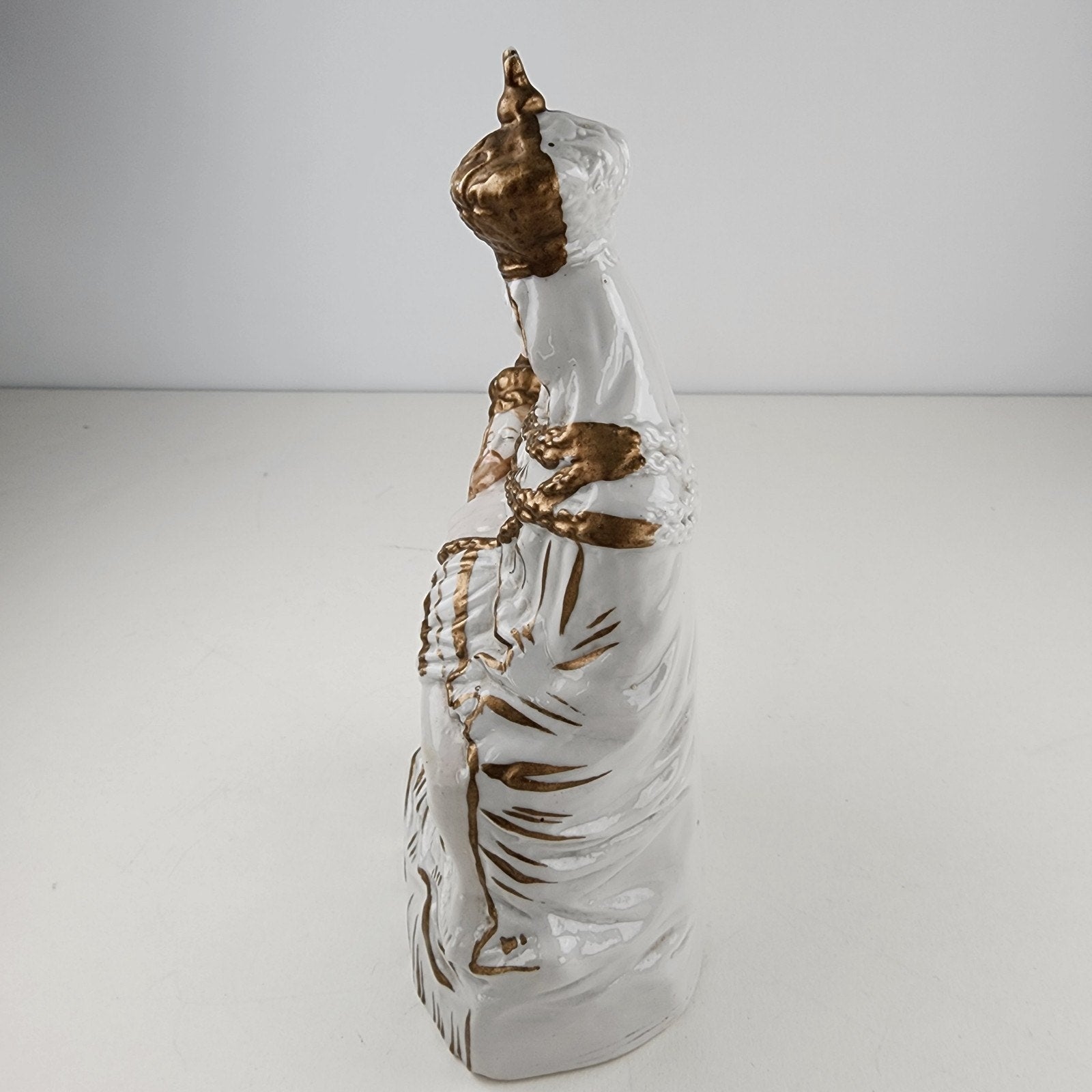 Porcelain Pieta Madonna & Child German Gold Gilt Model 7189 Virgin Mary Figurine