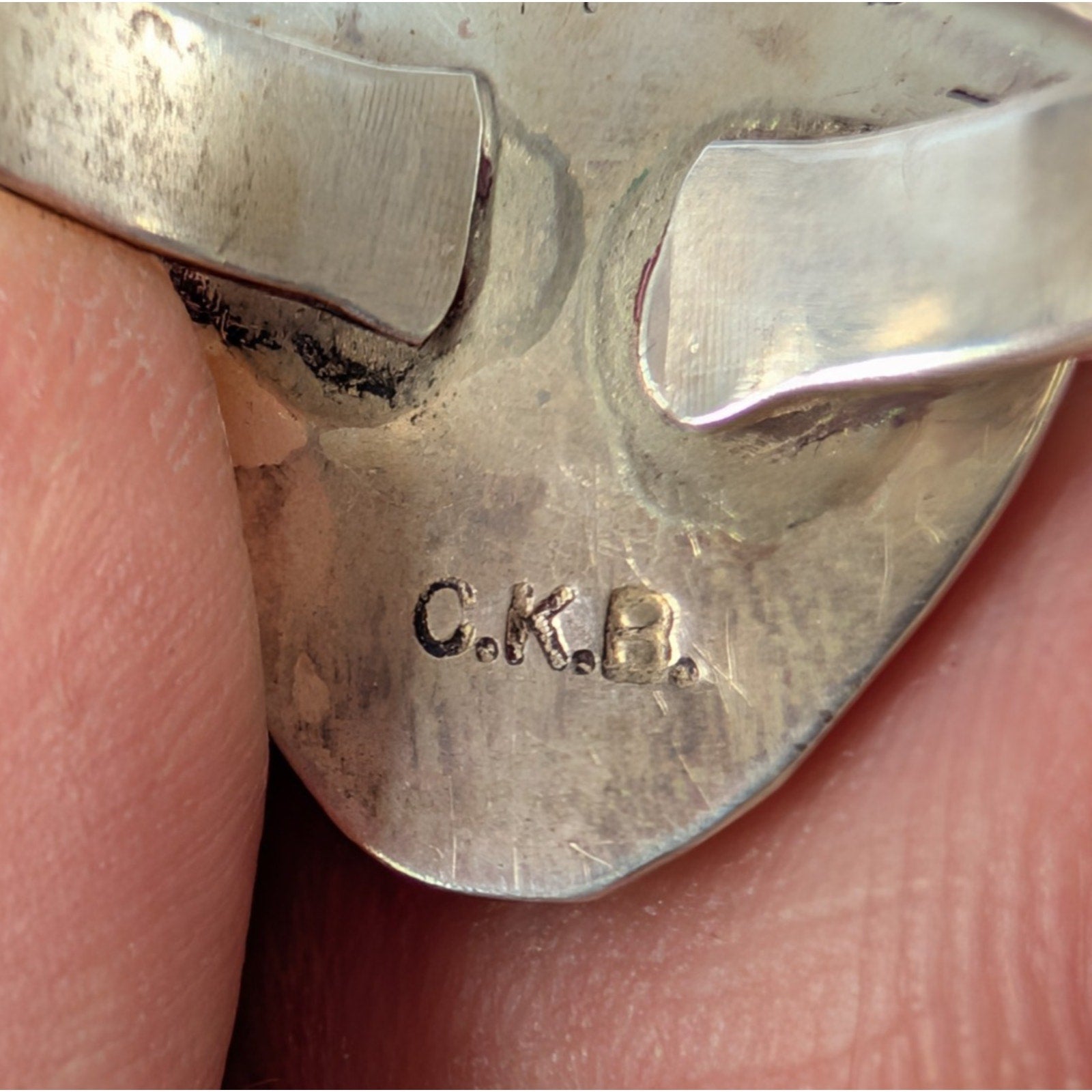 Native Boulder Turquoise Sterling Silver 925 Ring Size 9 Signed CKB