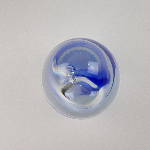 3" Air Trap Swirl Bubble Art Glass Paperweight Vintage Hand Blown Borosilicate
