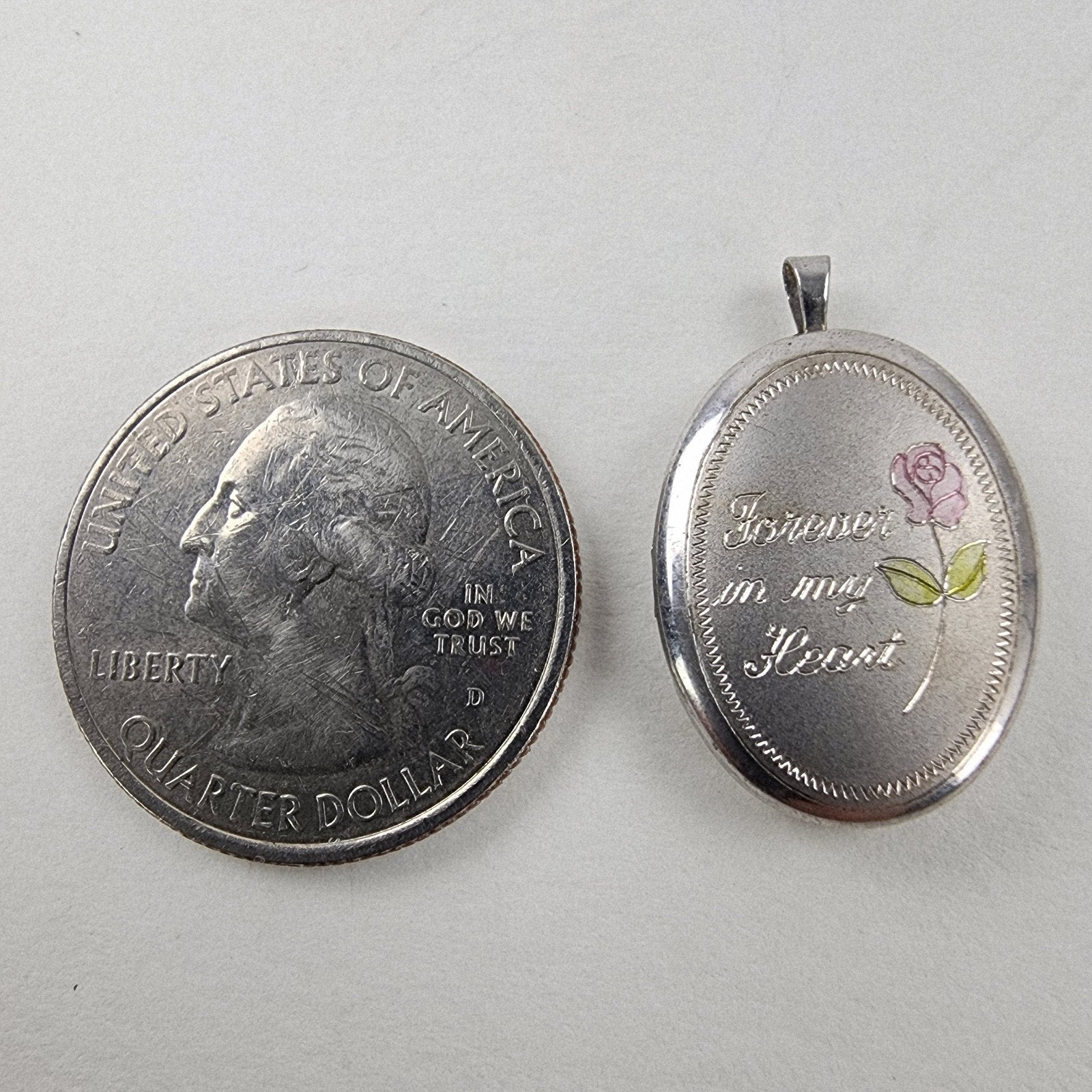 Heart Theme Photo Locket Sterling Silver 925 Pendant Vintage