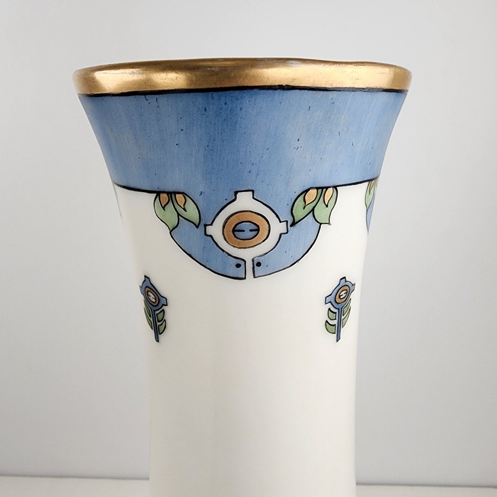 11" Art Nouveau Porcelain Trumpet Vase Elsa Marshall for Bavaria