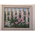 Anita Eaton (1931-2022) - "White Fence" Painting - Large Acrylic on Panel