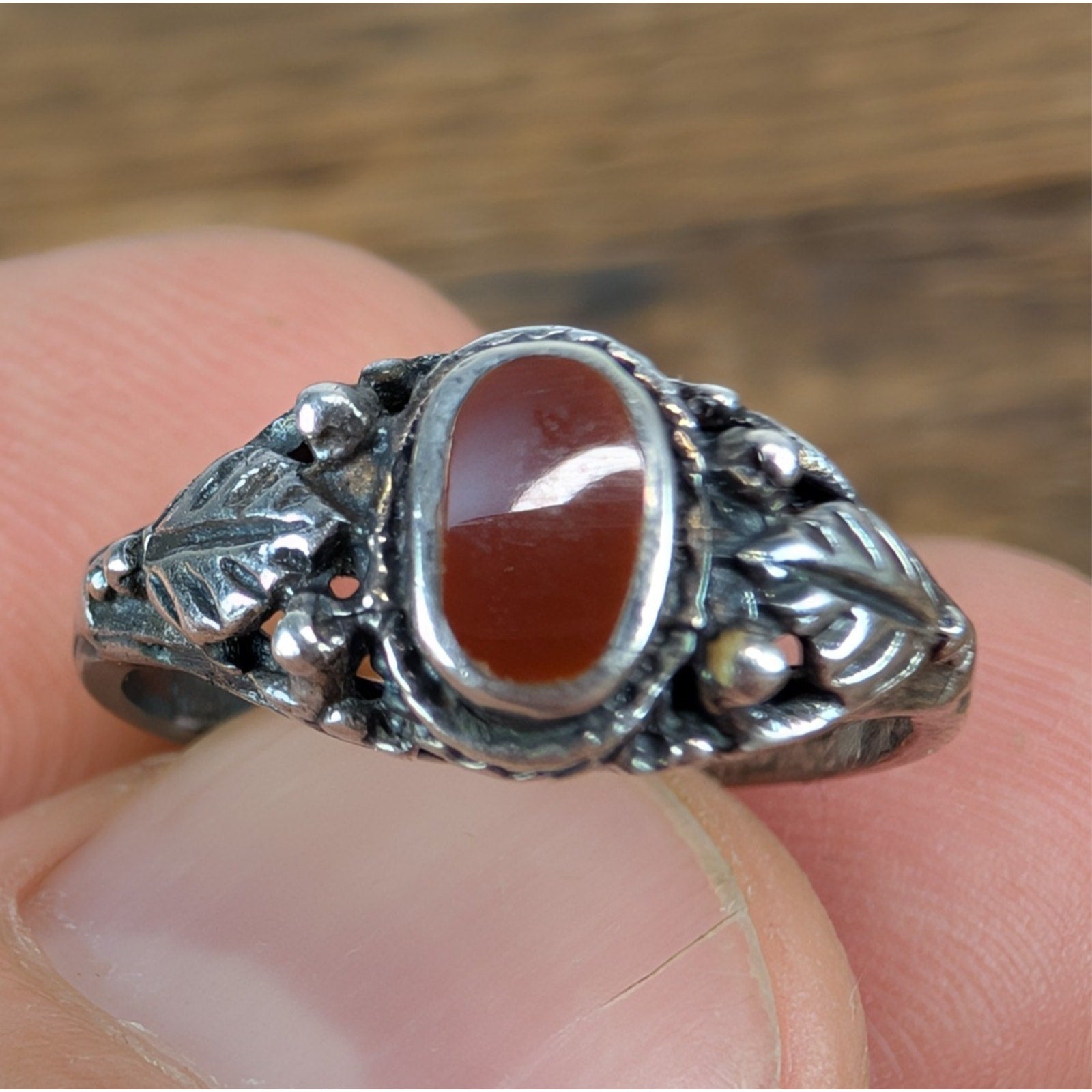 Vintage Southwestern CARNELIAN Sterling Silver 925 Ring Size 6