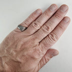 Vintage Fish Spoon Ring Adjustable Size 8 in Sterling Silver 925