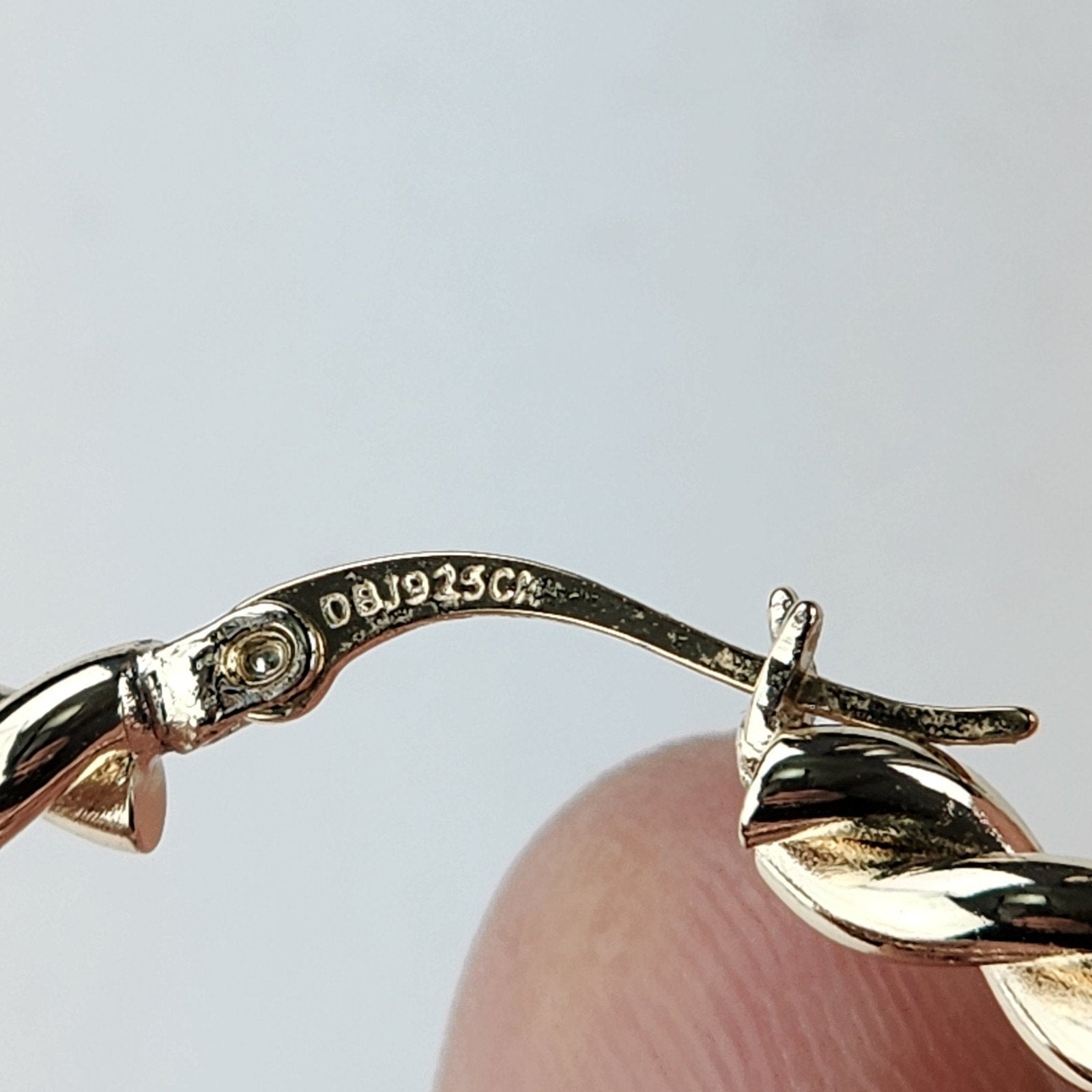 2" Twisted Hoop Earrings Sterling Silver 925 with Gold Finish