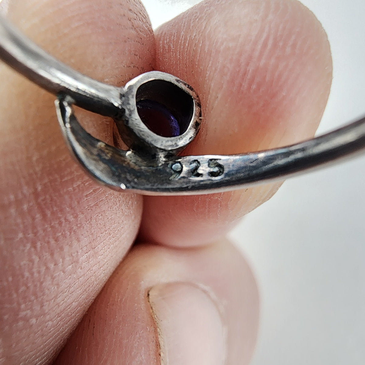 Vintage Amethyst Birthstone Ring Size 5 1/2 in Sterling Silver 925
