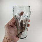 6" Tall Coca Cola Frosted Promo Glass Tumbler Light Green Vintage