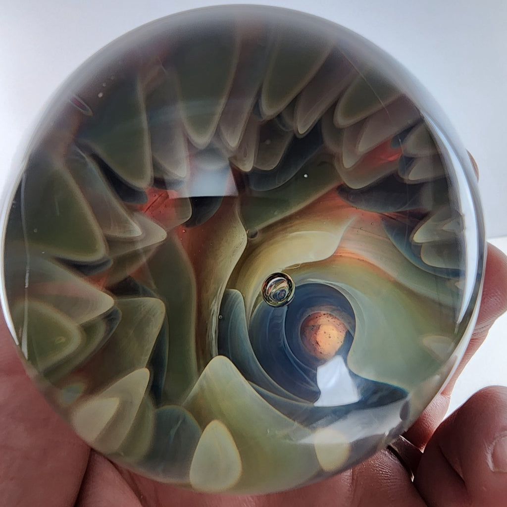75mm Giant Air Trap Implosion Glass Marble Handmade Borosilicate