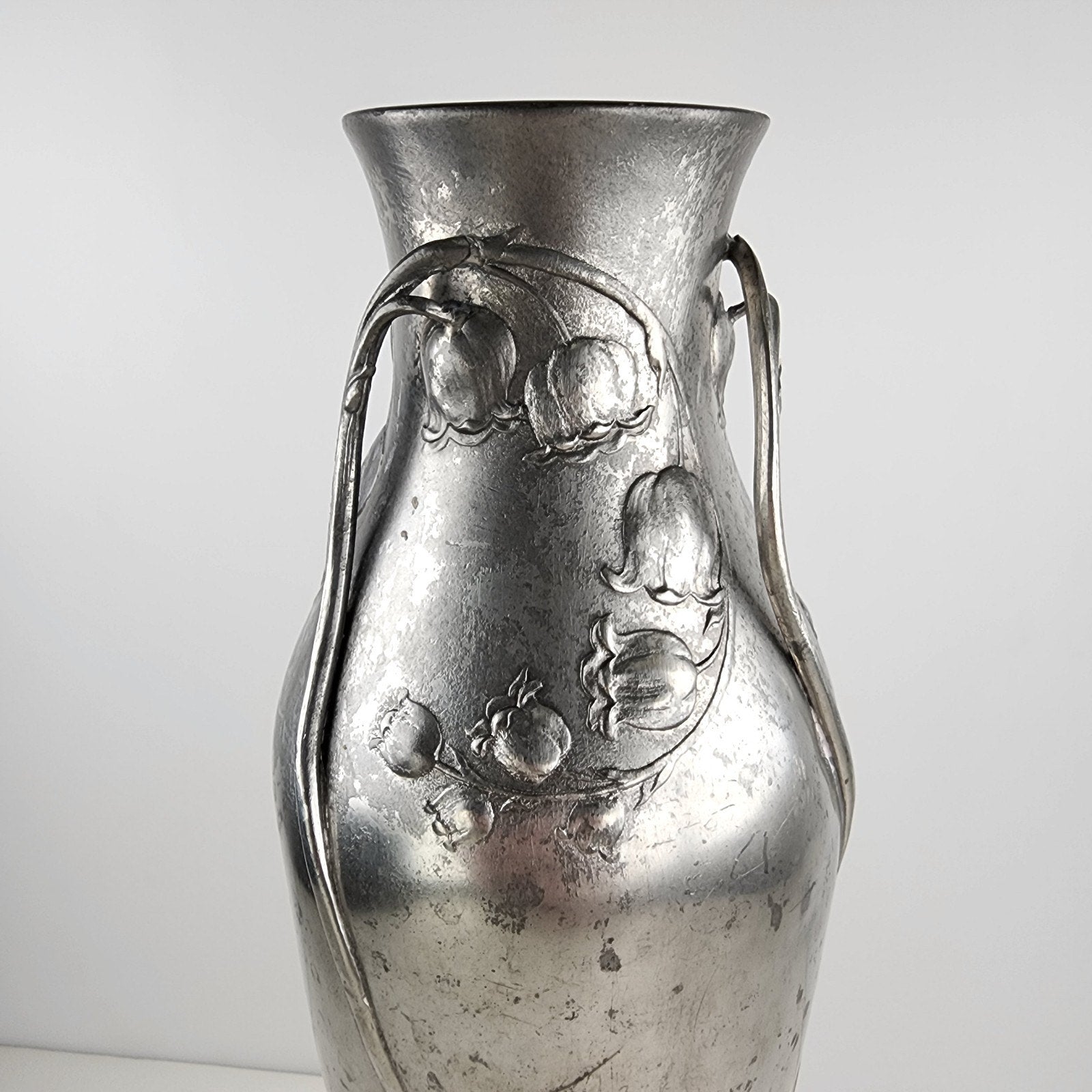 Art Nouveau Lily of the Valley Kayserzinn Floral Pewter Vase 4312 Antique